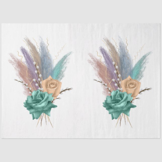The Boho Bouquet Series Design 12 Tissue Paper (Front)