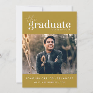 THE BOLD GRADUATE   PHOTO GRADUATION INVITATION