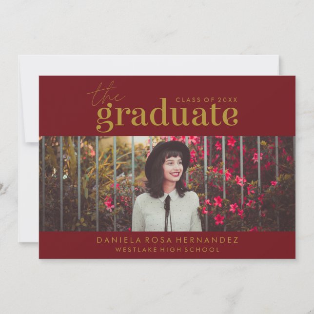 THE BOLD GRADUATE | PHOTO GRADUATION INVITATION (Front)
