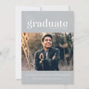 THE BOLD GRADUATE   PHOTO GRADUATION INVITATION