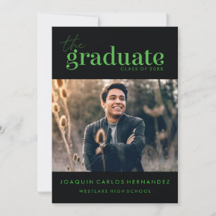 THE BOLD GRADUATE   PHOTO GRADUATION INVITATION