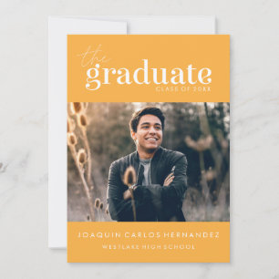 THE BOLD GRADUATE   PHOTO GRADUATION INVITATION