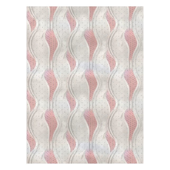 The Bold Metallic 3D Red Grey Texture  Tablecloth (Front)