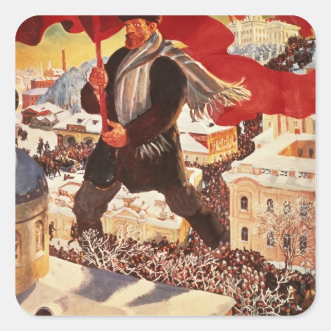 The Bolshevik, 1920 Square Sticker (Front)