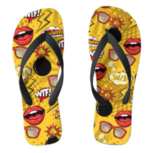 The Bomb Retro Lips Red/Gold ID553 Thongs