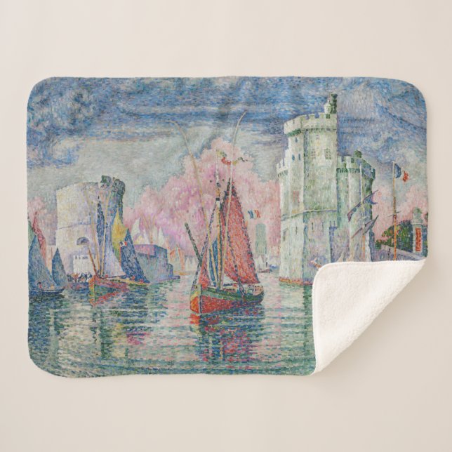 The Bonaventure Pine, Oil Painting, Paul Signac Sherpa Blanket (Front (Horizontal))