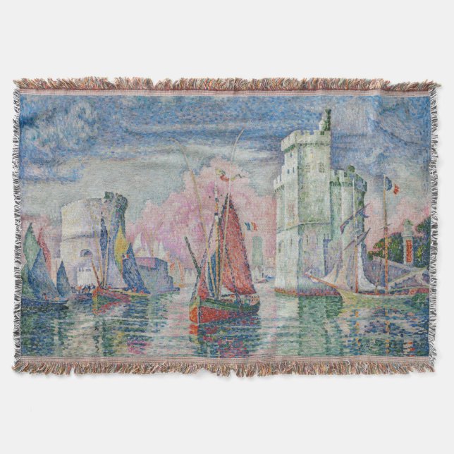The Bonaventure Pine, Oil Painting, Paul Signac Throw Blanket (Front)