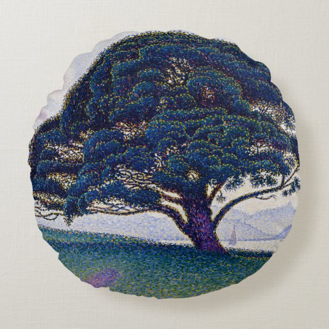 The Bonaventure Pine - Paul Signac Round Cushion (Front)