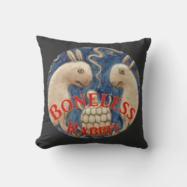 The Boneless Rabbit European Travels Cushion (Front)