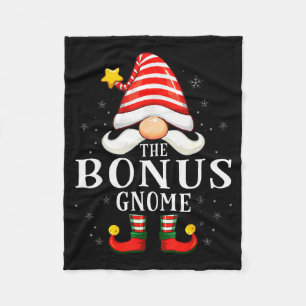 The Bonus Gnome Christmas Group Family Pajama  Fleece Blanket