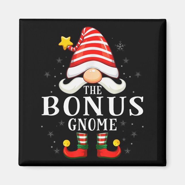 The Bonus Gnome Christmas Group Family Pajama  Magnet (Front)