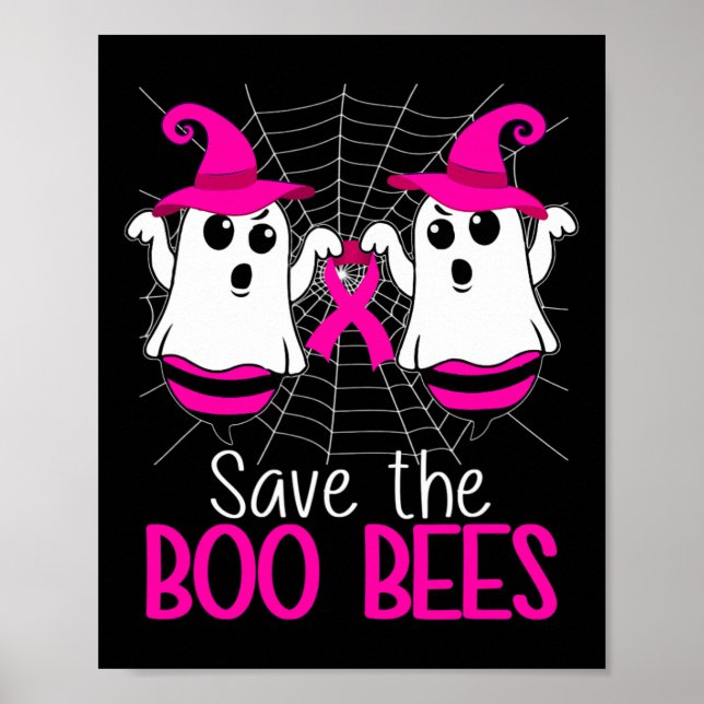 The Boo Bees Breast Cancer Awareness Halloween  Poster (Front)
