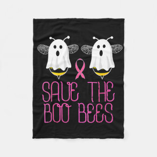 The Boo Bees Breast Cancer Halloween  Fleece Blanket