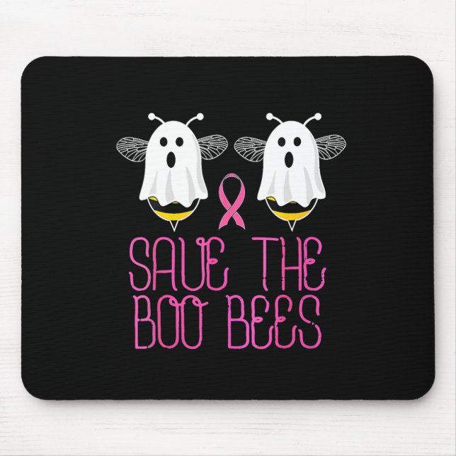 The Boo Bees Breast Cancer Halloween  Mouse Pad (Front)