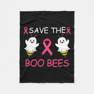The Boo Bees Halloween Fun Breast Cancer Awareness Fleece Blanket