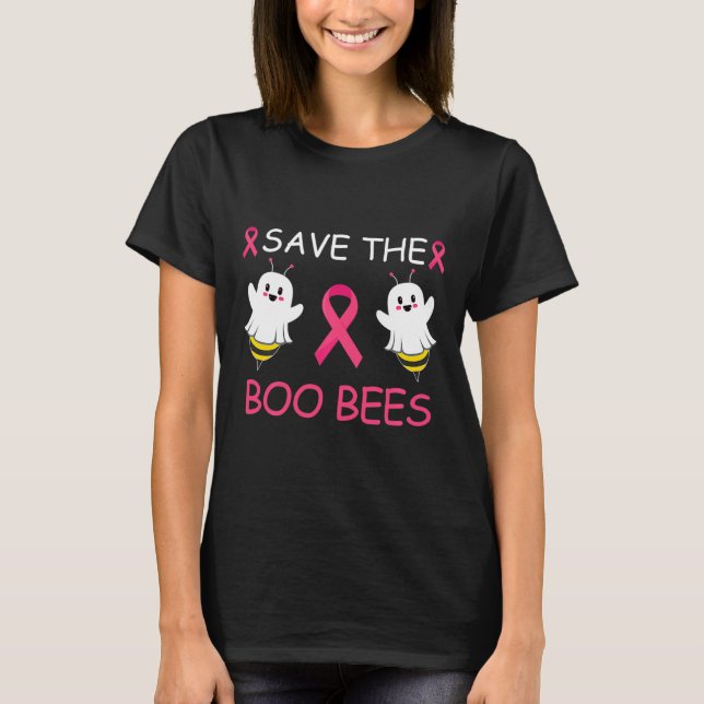 The Boo Bees Halloween Fun Breast Cancer Awareness T-Shirt (Front)