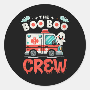 The Boo Boo Crew Ambulance Driver Paramedics Ems H Classic Round Sticker