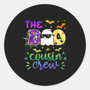 The Boo Cousin Crew Halloween Ghost Trick Treat Sq Classic Round Sticker