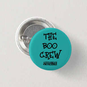 The boo crew custom name teal Halloween Kids 3 Cm Round Badge