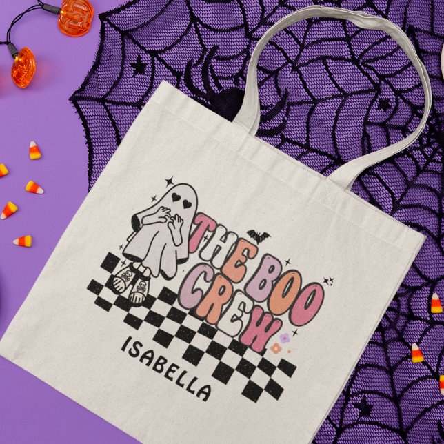 The Boo Crew Cute Ghost Halloween Personalised Tote Bag (Creator Uploaded)