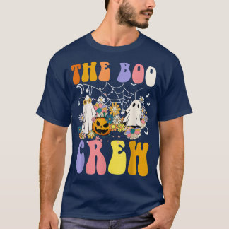 The Boo Crew Floral Ghost Boo Hippie Halloween Spo T-Shirt