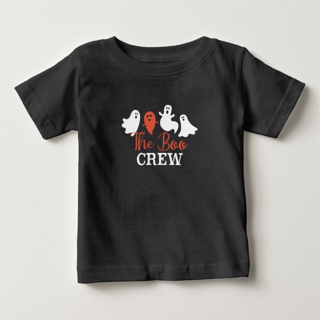 The Boo Crew Halloween Ghost Family White Orange   Baby T-Shirt (Front)