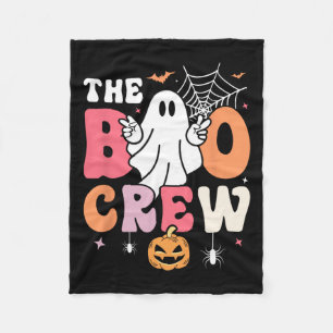 The Boo Crew Halloween Ghost Trick Or Treat Squad Fleece Blanket