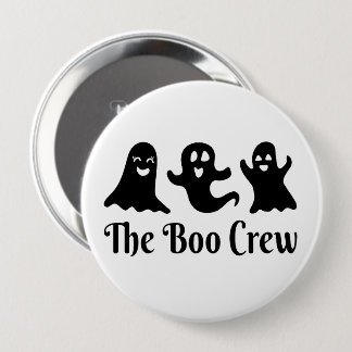 The Boo Crew Halloween Ghost Trio Black & White 10 Cm Round Badge