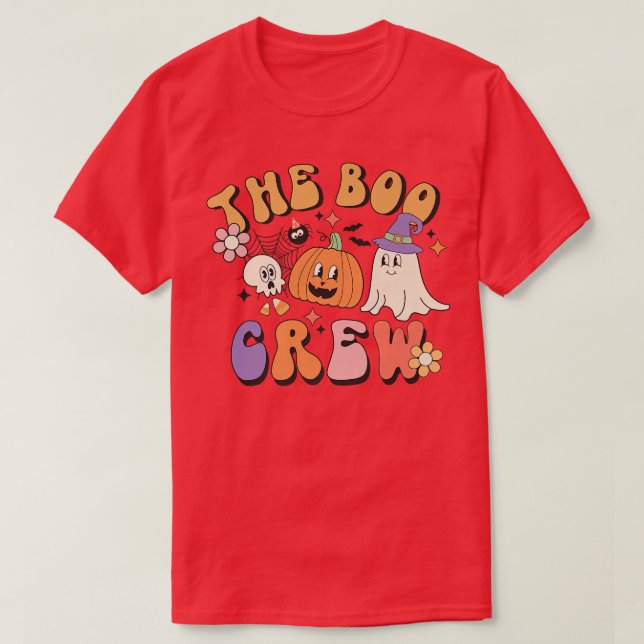 The Boo Crew Halloween Groovy Ghost Costume Witch  T-Shirt (Design Front)