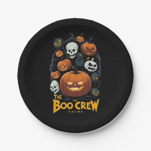 The Boo crew Halloween pumpkin and skull Paper Plate