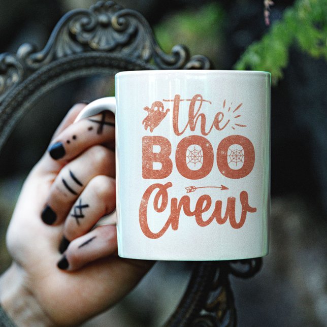 The Boo Crew Orange Glitter Personalised Two-Tone Coffee Mug (Creator Uploaded)