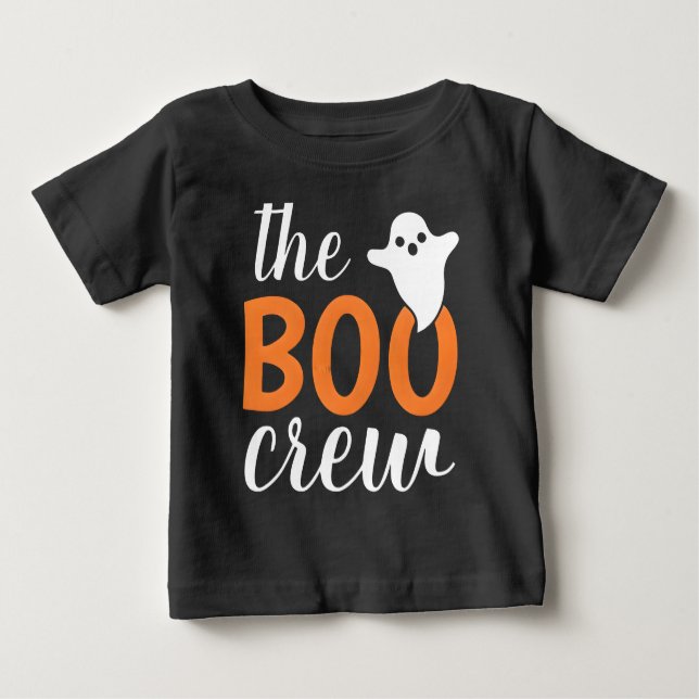 The Boo Crew Orange Halloween Family Matching Baby T-Shirt (Front)