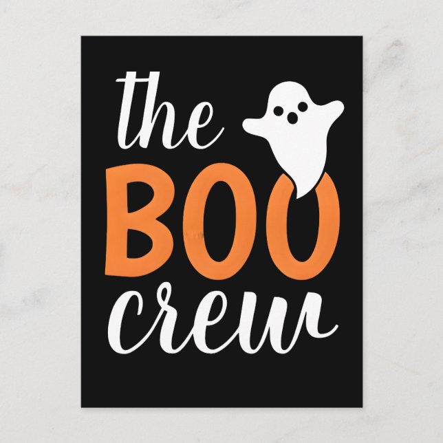 The Boo Crew Orange Halloween Family Matching Holiday Postcard (Front)