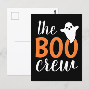The Boo Crew Orange Halloween Family Matching Postcard