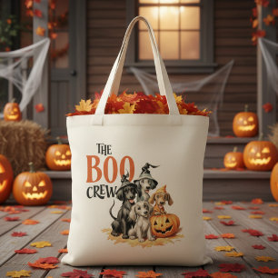 The Boo Crew Retro Hound Dogs Halloween Tote Bag