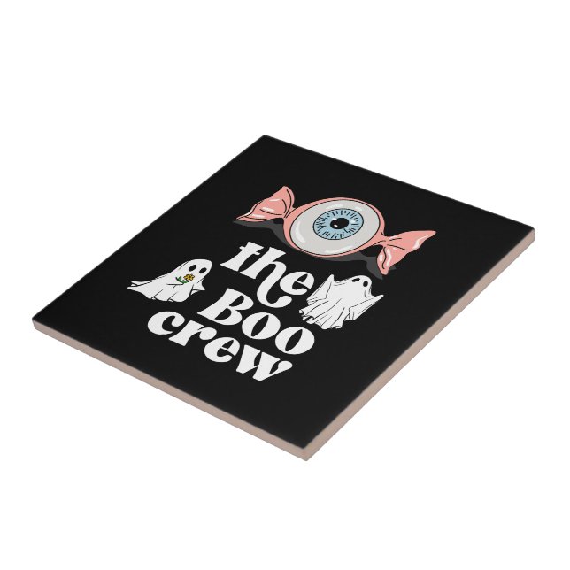 The Boo Crew | Spooktacular Halloween Squad Ceramic Tile (Side)