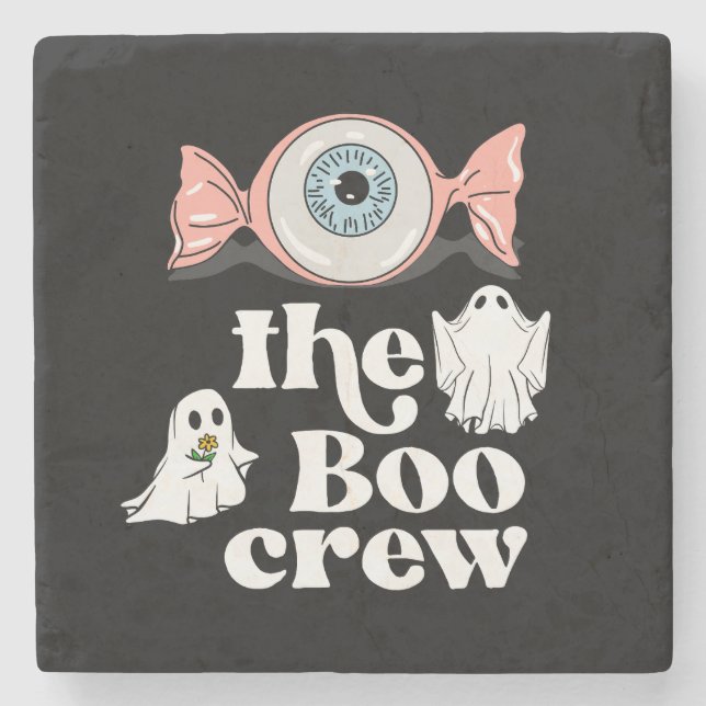 The Boo Crew | Spooktacular Halloween Squad Stone Coaster (Front)