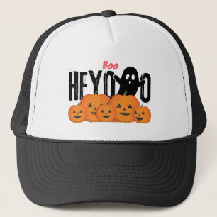 The boo design of a cute host saying "HEYOO" Trucker Hat