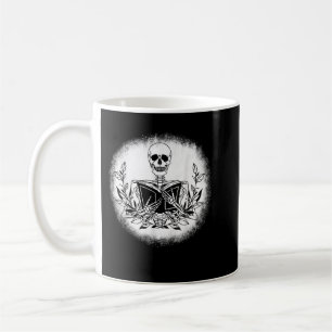 The Book Bookworm Reader Skeleton Reading Book T-S Coffee Mug