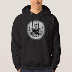 The Book Bookworm Reader Skeleton Reading Book T-S Hoodie