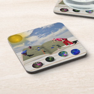 The Book Of Lawn Bowls Popout Art Plastic Coasters