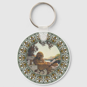 The Bookworm Bookplate Keychain