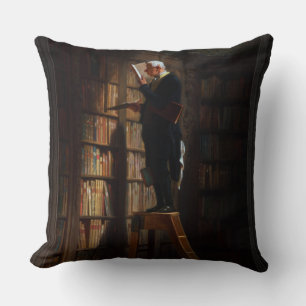 The Bookworm by Carl Spitzweg Cushion