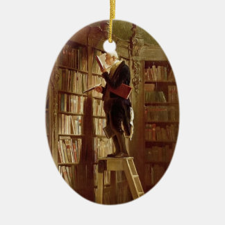 The Bookworm Ceramic Ornament