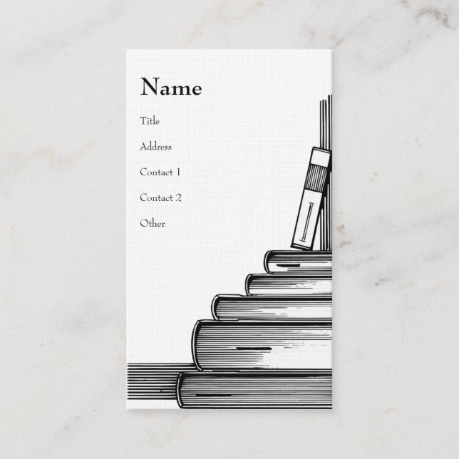 The Bookworm's Business Card (Front)