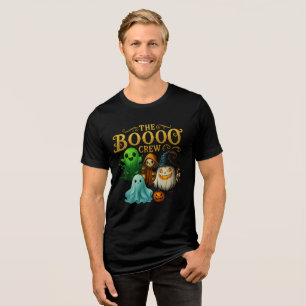 The Boooo Crew Cute Halloween Ghost Art Tri-Blend Shirt