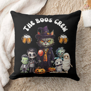 The Boos Crew Funny Halloween Booze Cushion