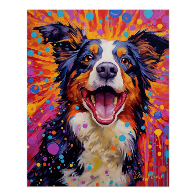 The Border Collie Dog 002 - Zetton Ziana Poster (Front)