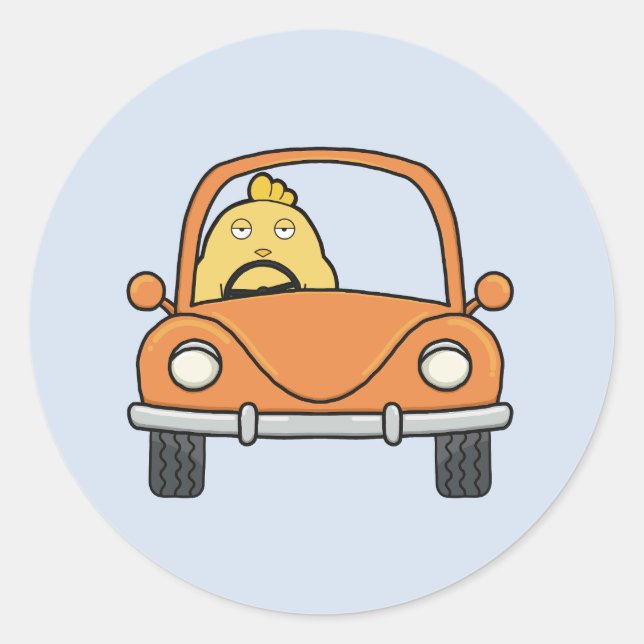 The Bored Driver Classic Round Sticker (Front)