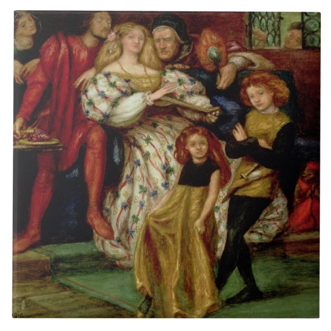 The Borgia Family, 1863 Ceramic Tile (Front)